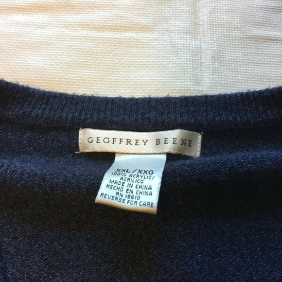 Geoffrey Beene Vneck men's 2XL sweater acrylic - Picture 5 of 6